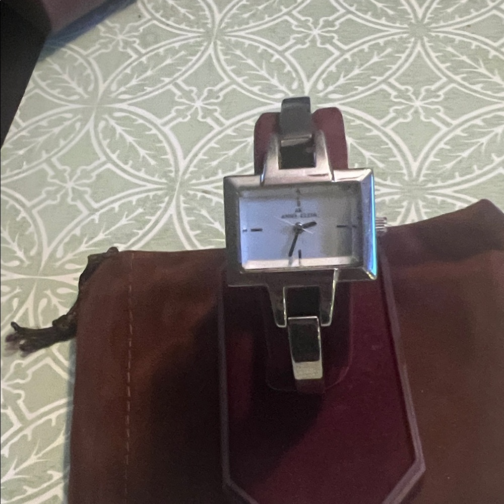Anne Klein Silver and Black Women's Watch New Battery
